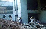 Workers at School of Management building.