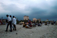 People hanging out, Chowpatty Beach.