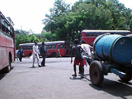 Water cart, outside Victoria Terminus.