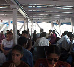 Roopa and Ranjani on ferry to Elephanta.