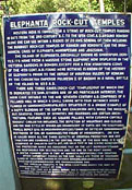 Sign with brief history of caves.