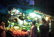 Fruit is sold well into the night